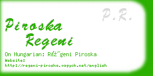 piroska regeni business card